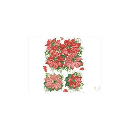 STICKERS POUR FENETRES FLEURS DE NOEL