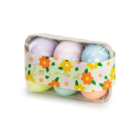 6 BOUGIES PASTEL OEUFS DE PAQUES 7 CM