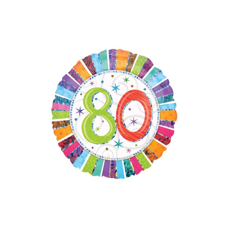 BALLON METALLIQUE ROND HOLOGRAPHIQUE ANNIVERSAIRE CHIFFRE 80 45 CM BALLON METALLIQUE ROND HOLOGRAPHIQUE ANNIVERSAIRE CHIFFRE 80 45 CM
