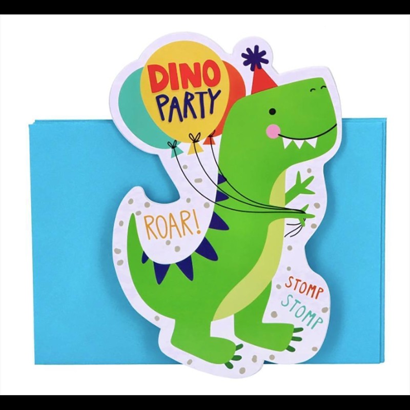 8 CARTES D'INVITATIONS DINOSAURES 8 CARTES D'INVITATIONS DINOSAURES
