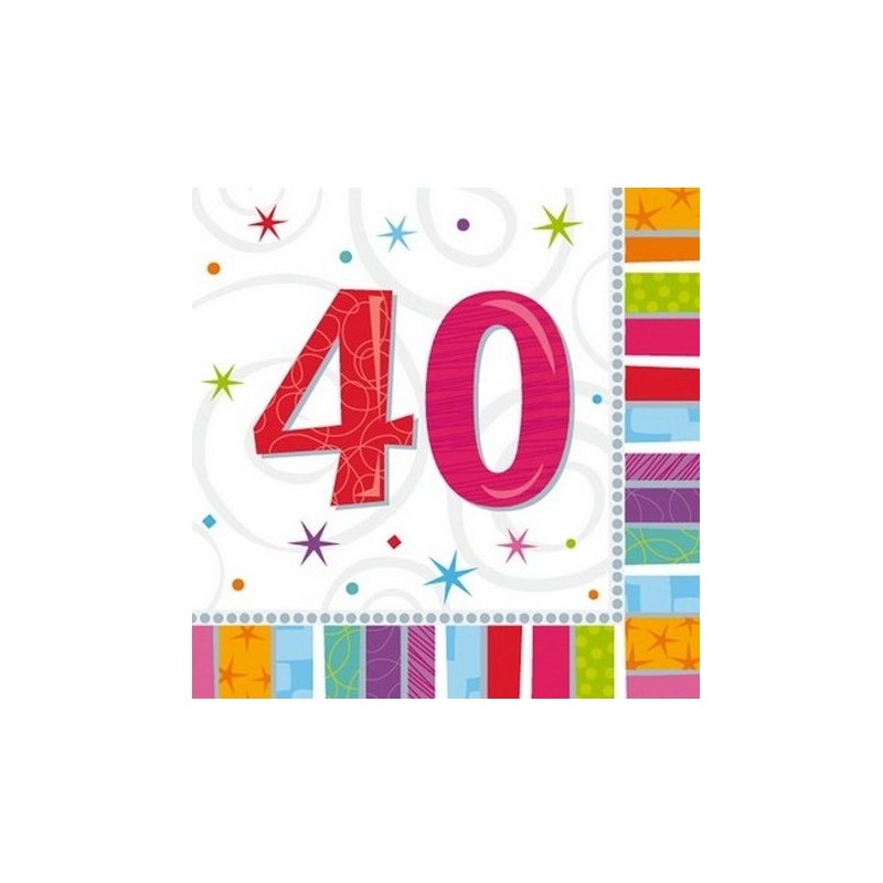 16 SERVIETTES RADIANT 40 MULTICOLORES 32,7 X 32,7 CM 16 SERVIETTES RADIANT 40 MULTICOLORES 32,7 X 32,7 CM