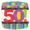 BALLON METALLIQUE CARRE ANNIVERSAIRE CHIFFRE 50 45 CM