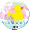 BALLON METALLIQUE ROND CANARD BABY SHOWER 46 CM