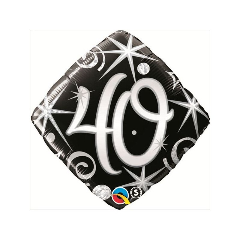BALLON METALLIQUE ANNIVERSAIRE CHIFFRE 40 NOIR ET ARGENT 46 CM BALLON METALLIQUE ANNIVERSAIRE CHIFFRE 40 NOIR ET ARGENT 46 CM