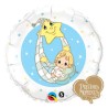BALLON METALLIQUE ROND BEBE ETOILE BLEU 46 CM
