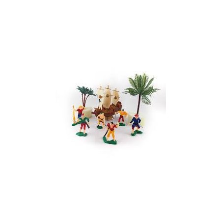 DECORATION GATEAU PIRATES+BATEAU