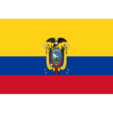 DRAPEAU EQUATEUR EN TISSUS 90 X 150 CM