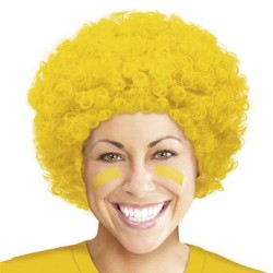 PERRUQUE POP FRISEE JAUNE