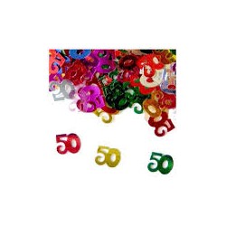 CONFETTIS DE TABLE 50  ANS MULTICOLORES 14 GR 
