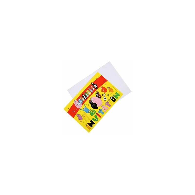 6 INVITATIONS AVEC ENVELOPPES BARBAPAPA 6 INVITATIONS AVEC ENVELOPPES BARBAPAPA
