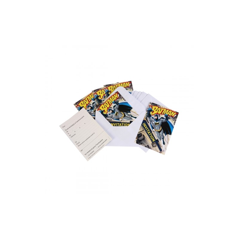 6 CARTES D'INVITATIONS BATMAN 6 CARTES D'INVITATIONS BATMAN