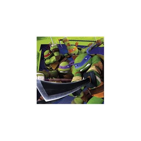 20 SERVIETTES TORTUES NINJA 33 X 33 CM 