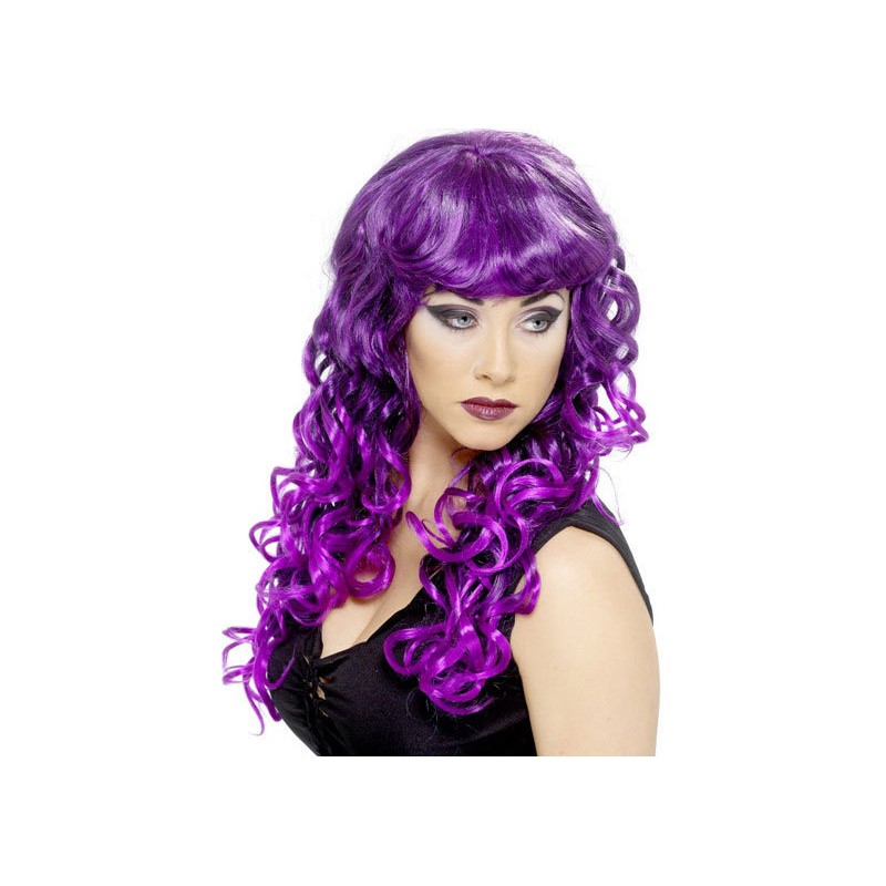PERRUQUE SIRENE VIOLETTE MECHEE LONGUE BOUCLEE