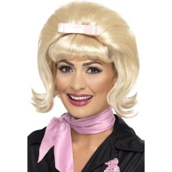 PERRUQUE COURTE BLONDE AVEC NOEUD ANNEES 50