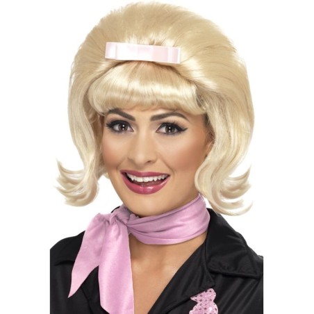 PERRUQUE COURTE BLONDE AVEC NOEUD ANNEES 50