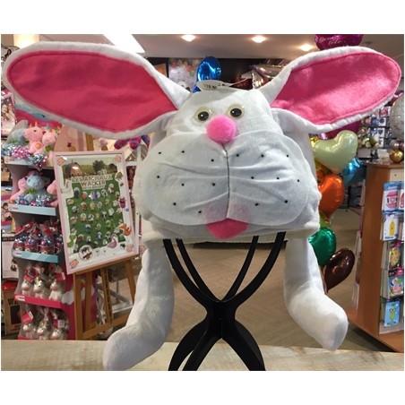 CHAPEAU LAPIN BLANC EN TISSUS