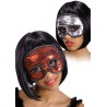 LOUP RECEPTION DENTELLE NOIRE SUR FOND ROUGE OU ARGENT