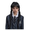 PERRUQUE MERCREDI 2 NATTES NOIRES + FRANGE ENFANT