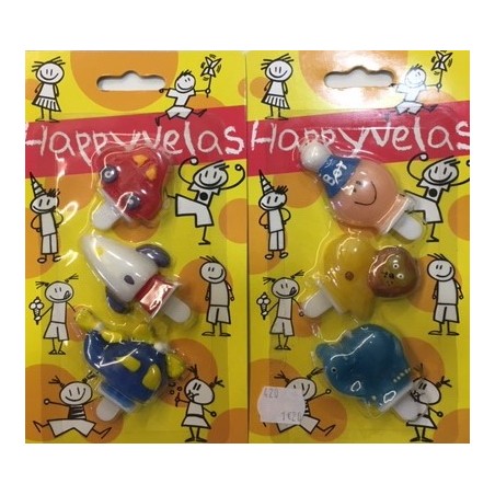 3 BOUGIES THEME GARCON 2 MODELES ASSORTIS