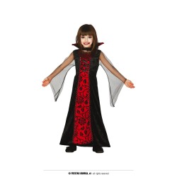 DEGUISEMENT COMTESSE FILLE HALLOWEEN ROUGE ET NOIRE TAILLE 10/12 ANS