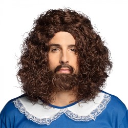 PERRUQUE MOUSQUETAIRE AVEC MOUSTACHE 