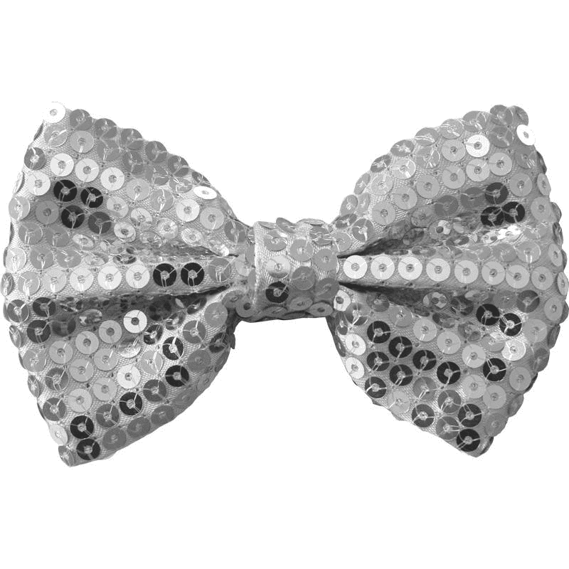 NOEUD PAPILLON SEQUIN ARGENT