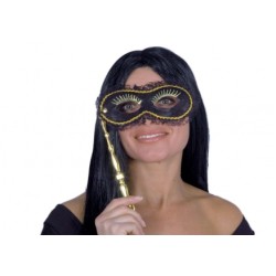 MASQUE LOUP EN FACE A MAIN DENTELLE NOIRE