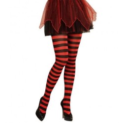 COLLANTS RAYES NOIR ET ROUGE