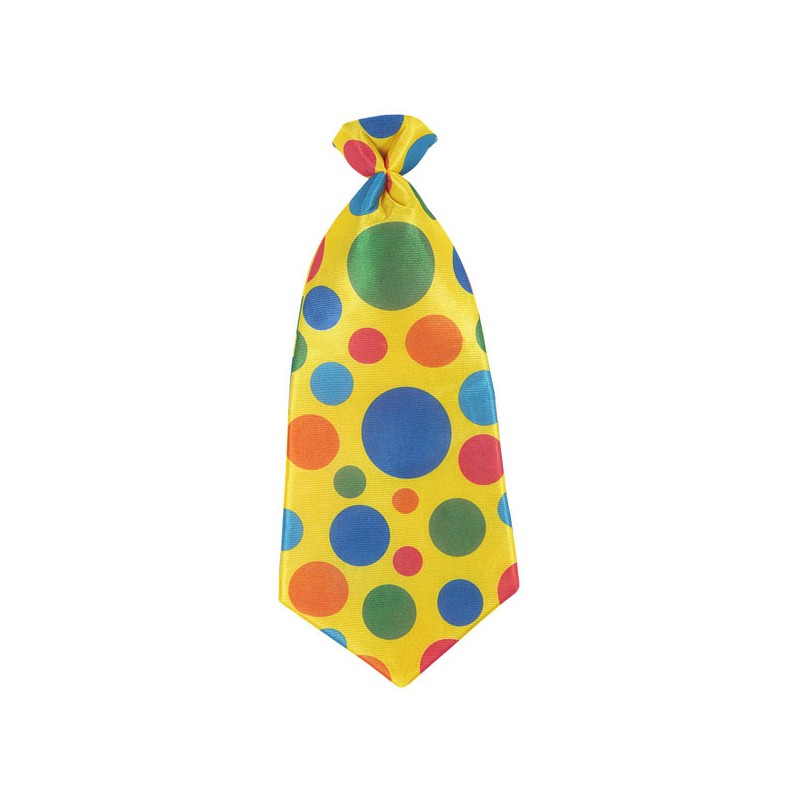 CRAVATE DE CLOWN GEANTE A POIS MULTICOLORE CRAVATE DE CLOWN GEANTE A POIS MULTICOLORE