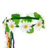 COURONNE DE FLEURS MARGUERITE PEACE AND LOVE ANNEES 60 - 70