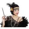 BANDEAU CHARLESTONE PAILLETTE OR A PLUMES 