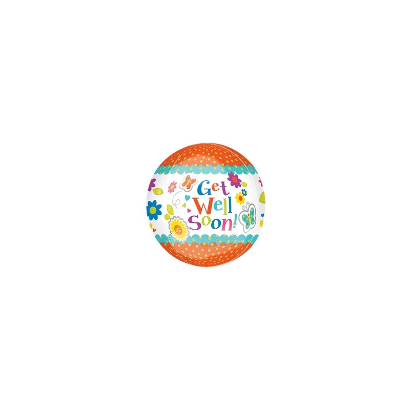 BALLON METALLIQUE ORBZ GET WELL SOON 43 X 45 CM