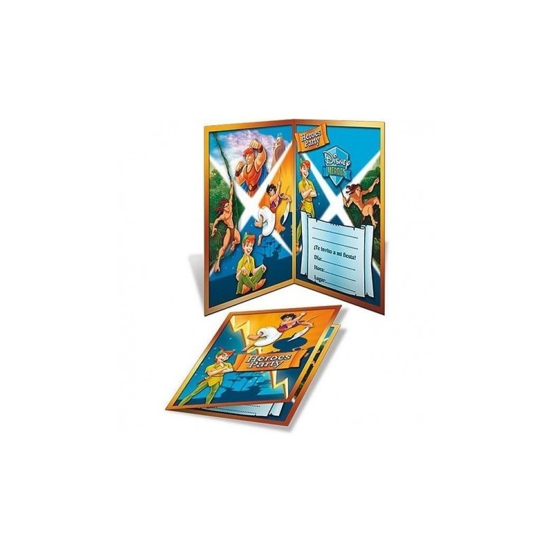 6 INVITATIONS HEROS DE DISNEY 6 INVITATIONS HEROS DE DISNEY