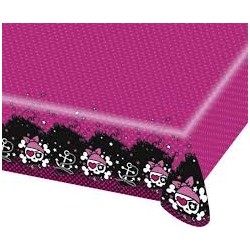 NAPPE PLASTIQUE  PIRATE FILLE ROSE 120 X 180 CM 