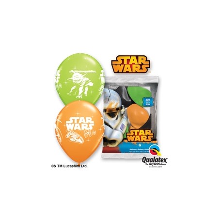 6 BALLON LATEX STAR WARS 30 CM