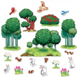 DECORATION  FORET  ET LAPINS