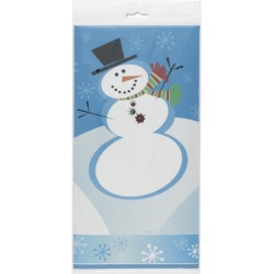 NAPPE PLASTIFIEE BONHOMME  DE NEIGE 137 X 213 CM