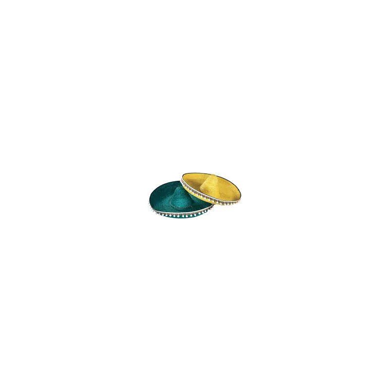 CHAPEAU MEXICAIN 3 COULEURS POMPOMS DIAM 55 CM CHAPEAU MEXICAIN 3 COULEURS POMPOMS DIAM 55 CM