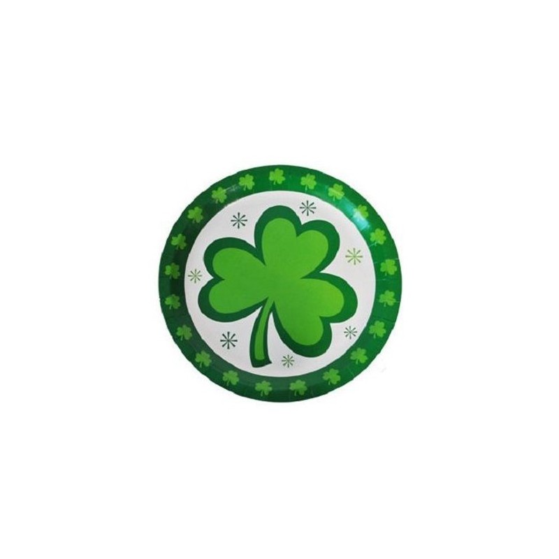 8 ASSIETTES TREFLES ST PATRICK 23 CM