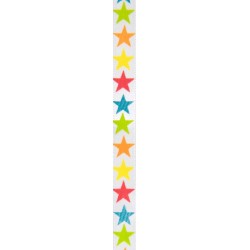 RUBAN TISSUS ETOILES MULTICOLORES