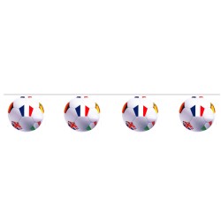 GUIRLANDE PAPIER 10 FANIONS 5 METRES BALLONS DE FOOT DIAMETRE  29 CM