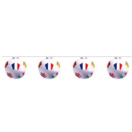 GUIRLANDE PAPIER 10 FANIONS 5 METRES BALLONS DE FOOT DIAMETRE  29 CM