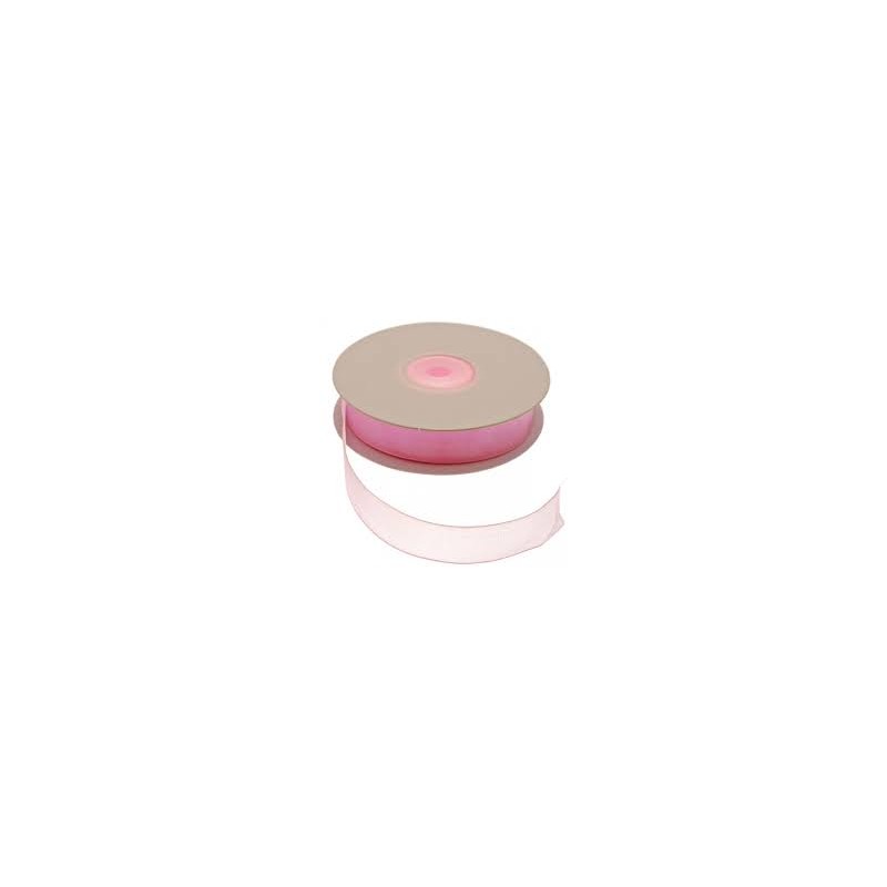RUBAN ORGANDI 15 MM 25 M ROSE PASTEL