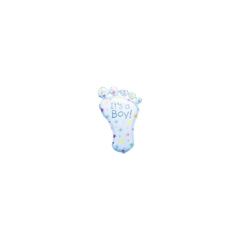 BALLON METALLIQUE PIED BLEU IT'S A BOY 58 X 82 CM BALLON METALLIQUE PIED BLEU IT'S A BOY 58 X 82 CM