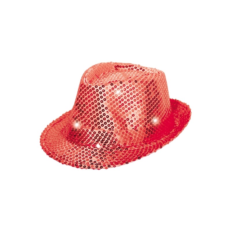 CHAPEAU PAILLETTE AVEC LED ROUGE CHAPEAU PAILLETTE AVEC LED ROUGE
