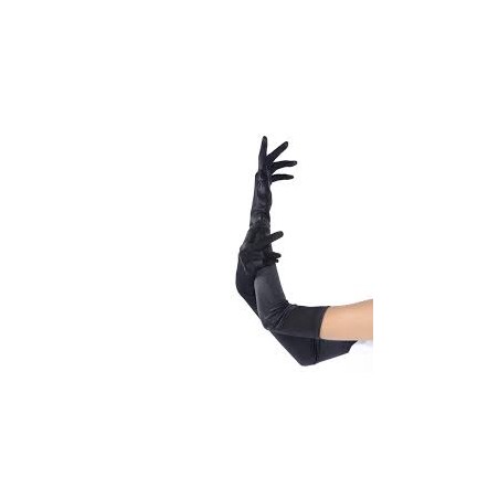 PAIRE DE GANTS LONGS 58CM POLYESTER QUALITE SUPERIEUR NOIR