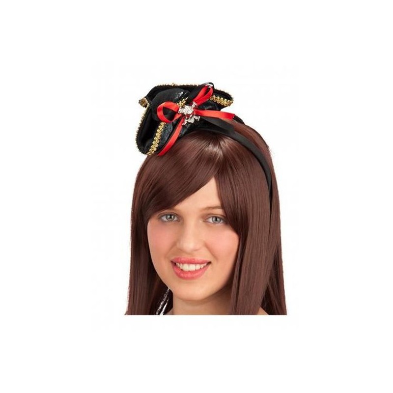MINI CHAPEAU PIRATE NOIR FEMME MINI CHAPEAU PIRATE NOIR FEMME