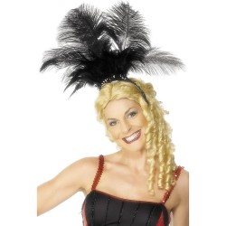 SERRE TETE CANCAN EN PLUMES NOIRES