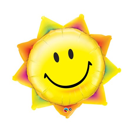 BALLON METALLIQUE SOLEIL FACE SMILE 89 CM