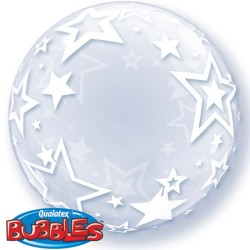 BALLON BUBBLES DECO MOTIFS ETOILES 61 CM